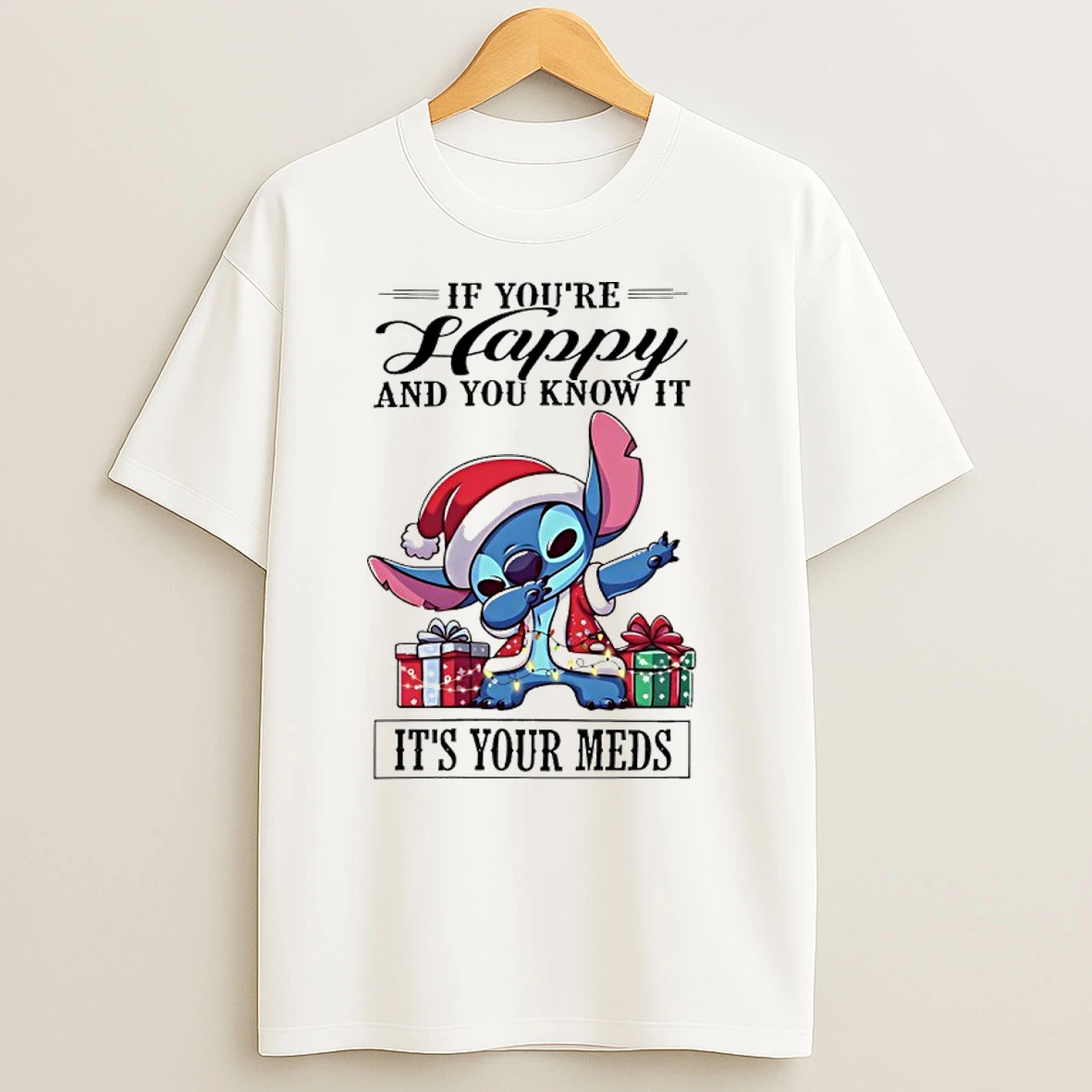 Grinch Santa Christmas If Youre Happy And You Know It Its Your Meds T Shirts