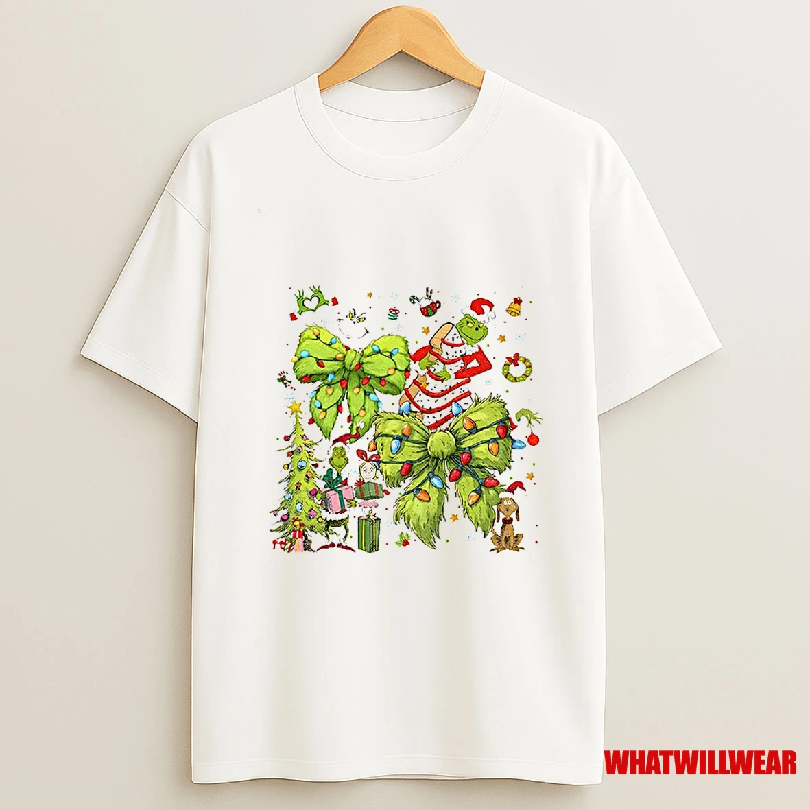 Grinch Santa Hat Christmas Tree Cake Merry Christmas Shirts