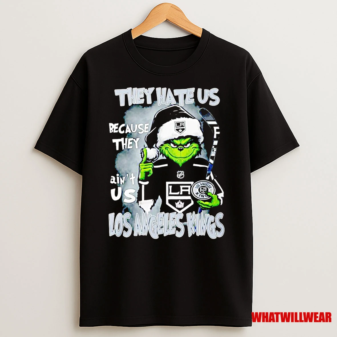 Grinch Santa They Hate Us Because They Aint Us Los Angeles Kings Shirts