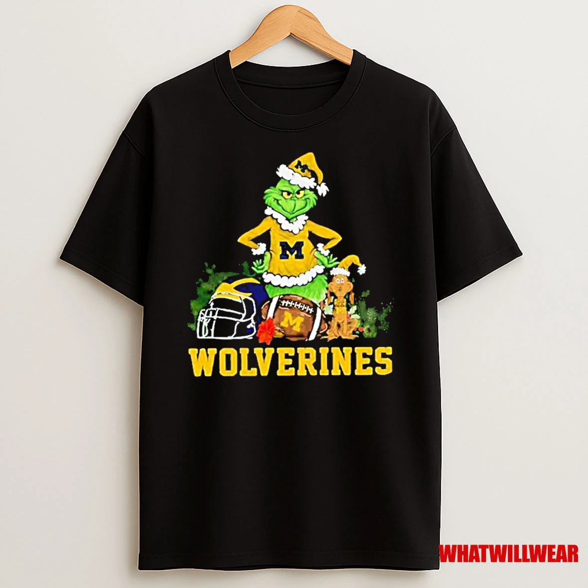 Grinch And Dog Michigan Wolverines Football Shirts