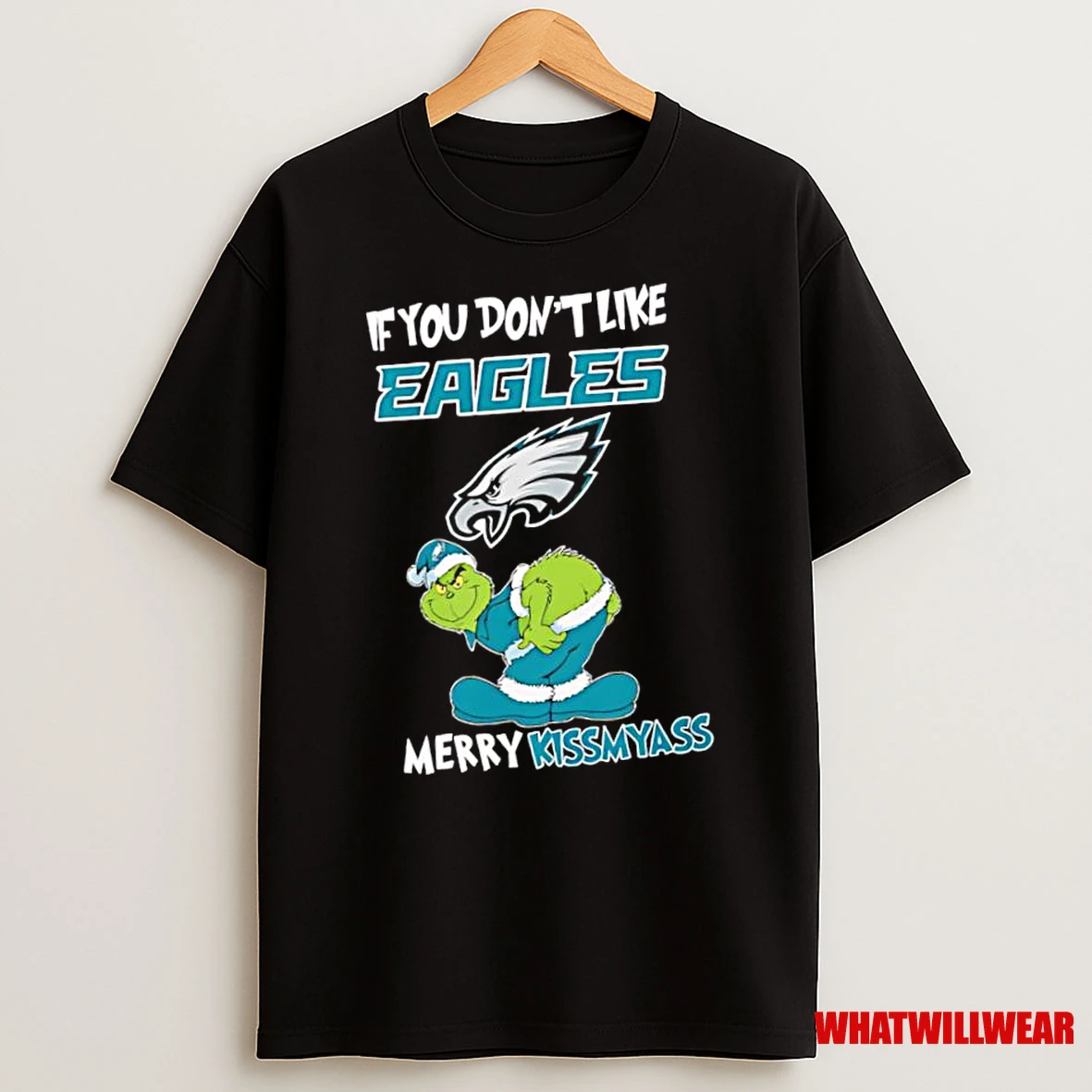 Grinch If You Dont Like Philadelphia Eagles Logo Merry Kissmyass Shirts