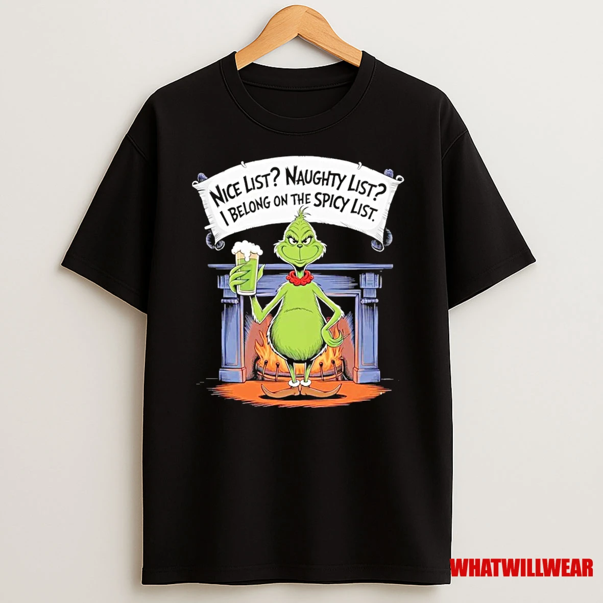 Grinch Nice List Naughty List I Belong On The Spicy List Shirts