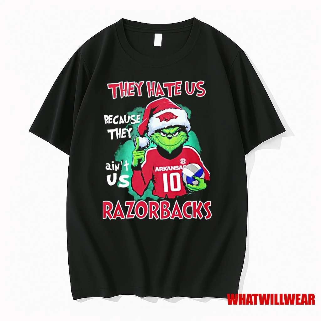 Grinch They Hate Us Because They Aint Us Arkansas Razorbacks Shirts