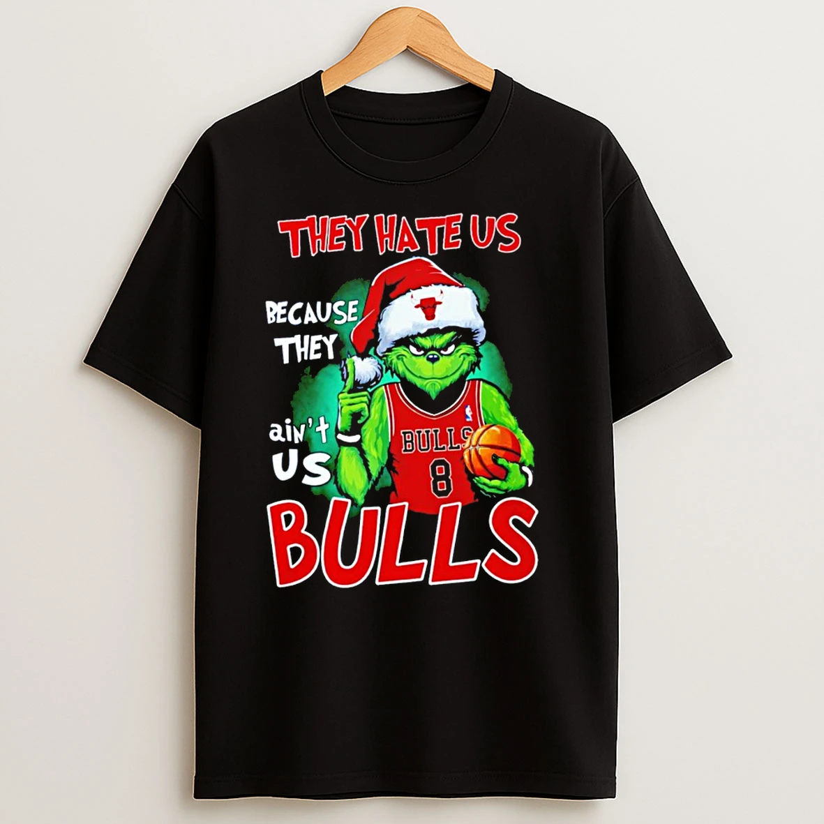 Grinch They Hate Us Because They Aint Us Chicago Bulls Christmas T Shirts
