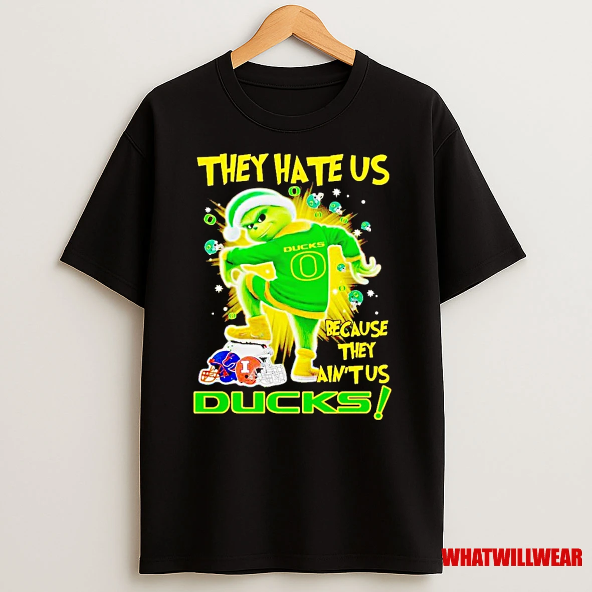 Grinch They Hate Us Because They Aint Us Ducks Christmas Shirts