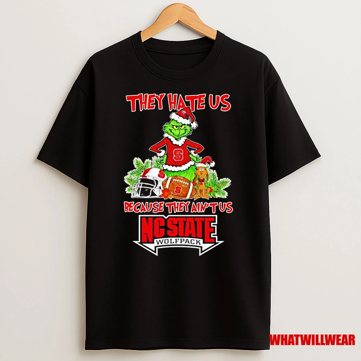 Grinch They Hate Us Because They Aint Us Nc State Wolfpack Shirts