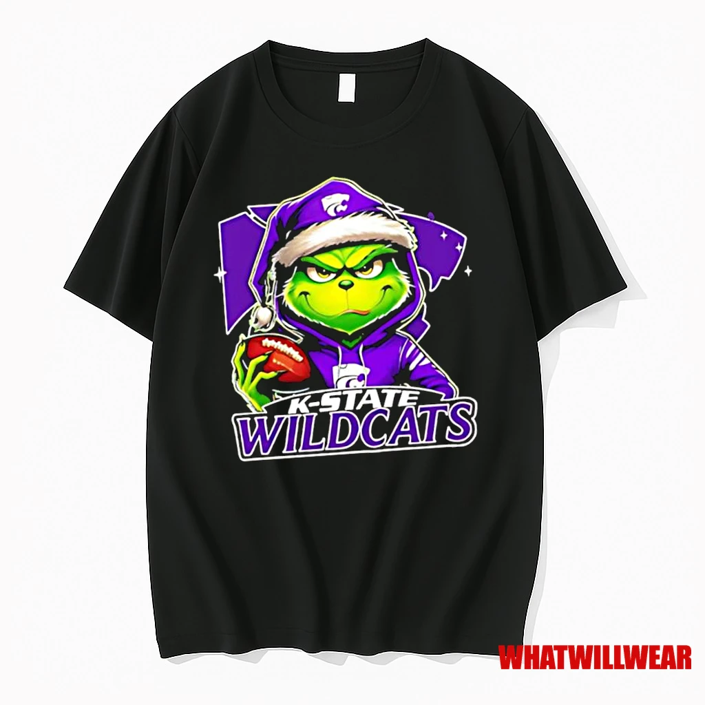 Grinch Wearing With Kansas State Wildcats Logo Shirts