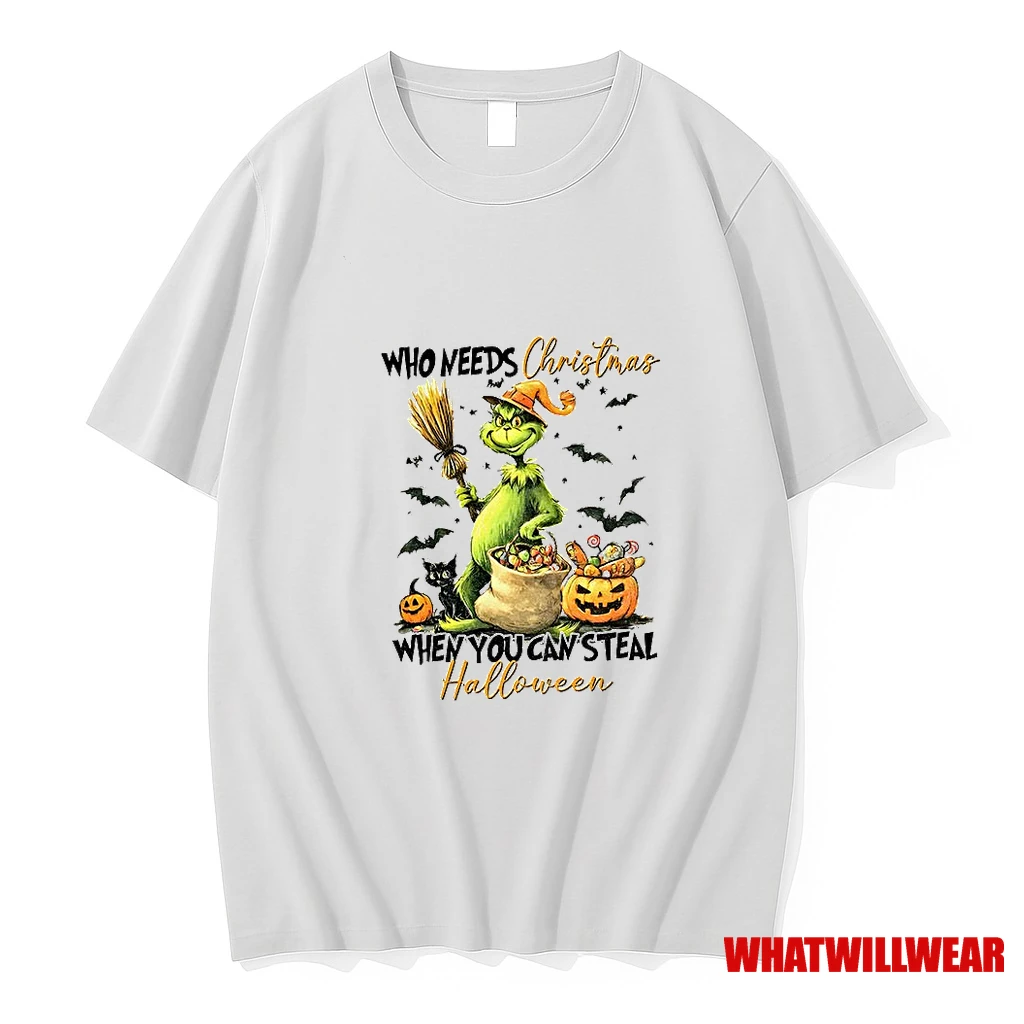 Grinch Witch Who Needs Christmas When You Steal Halloween Shirts