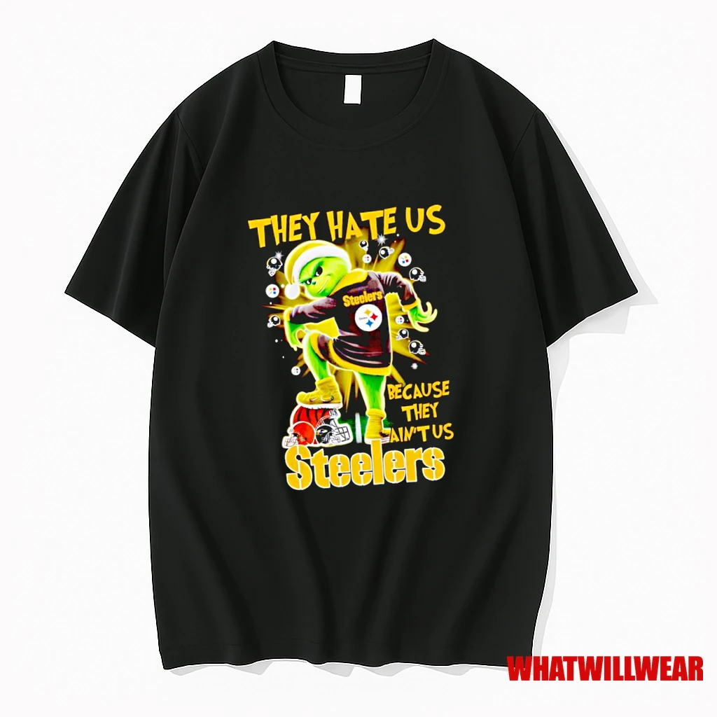 Grinch X Pittsburgh Steelers Uniform They Hate Us Because They Aint Us Steelers Shirts
