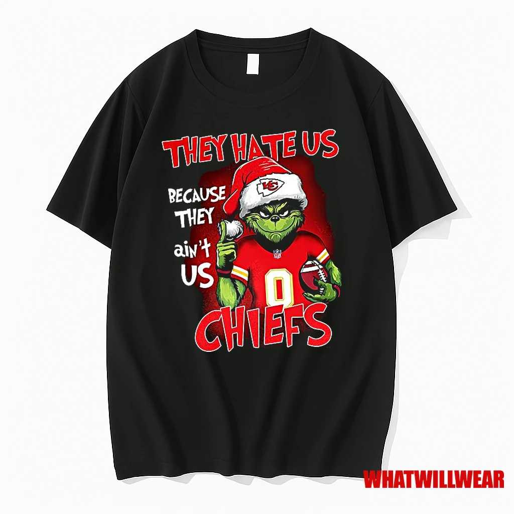 Grinch X Football They Hate Us Because They Aint Us Christmas Shirts
