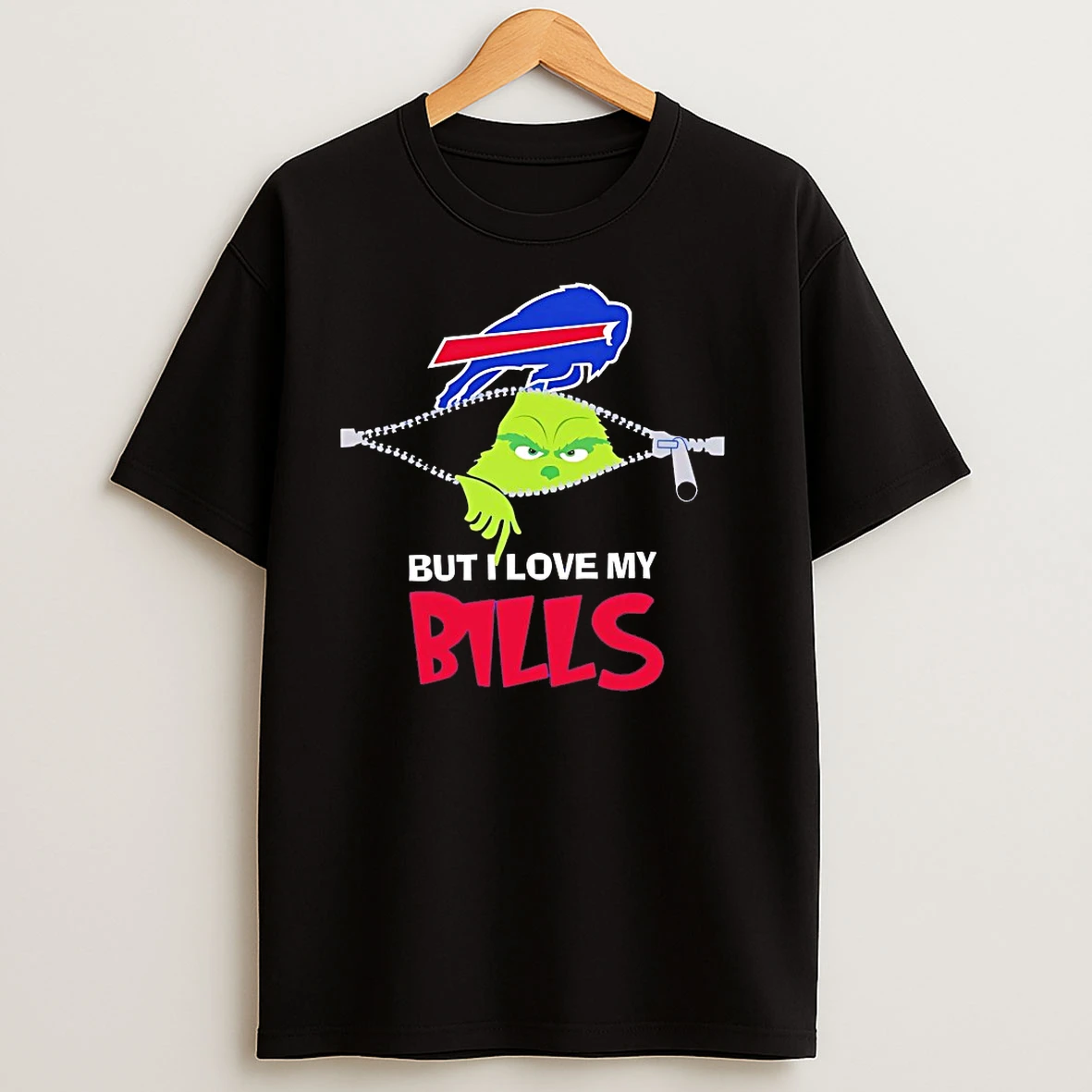 Grinch Zipper But I Love My Buffalo Bills Christmas T Shirts