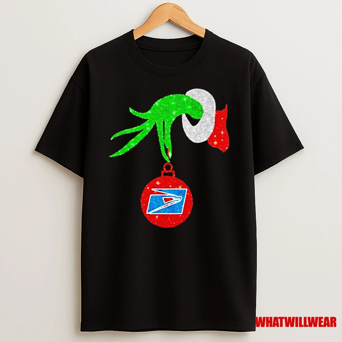 Grinchs Post Office Christmas Glitter Shirts