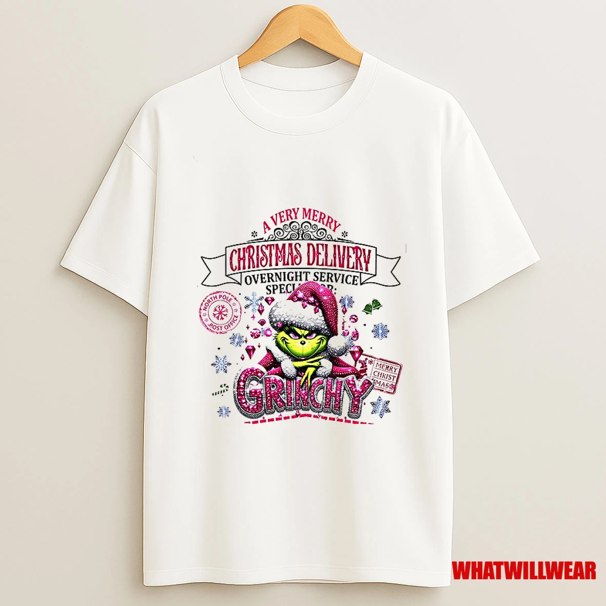 Grinchy A Very Merry Christmas Delivery Overnight Service Xmas Shirts