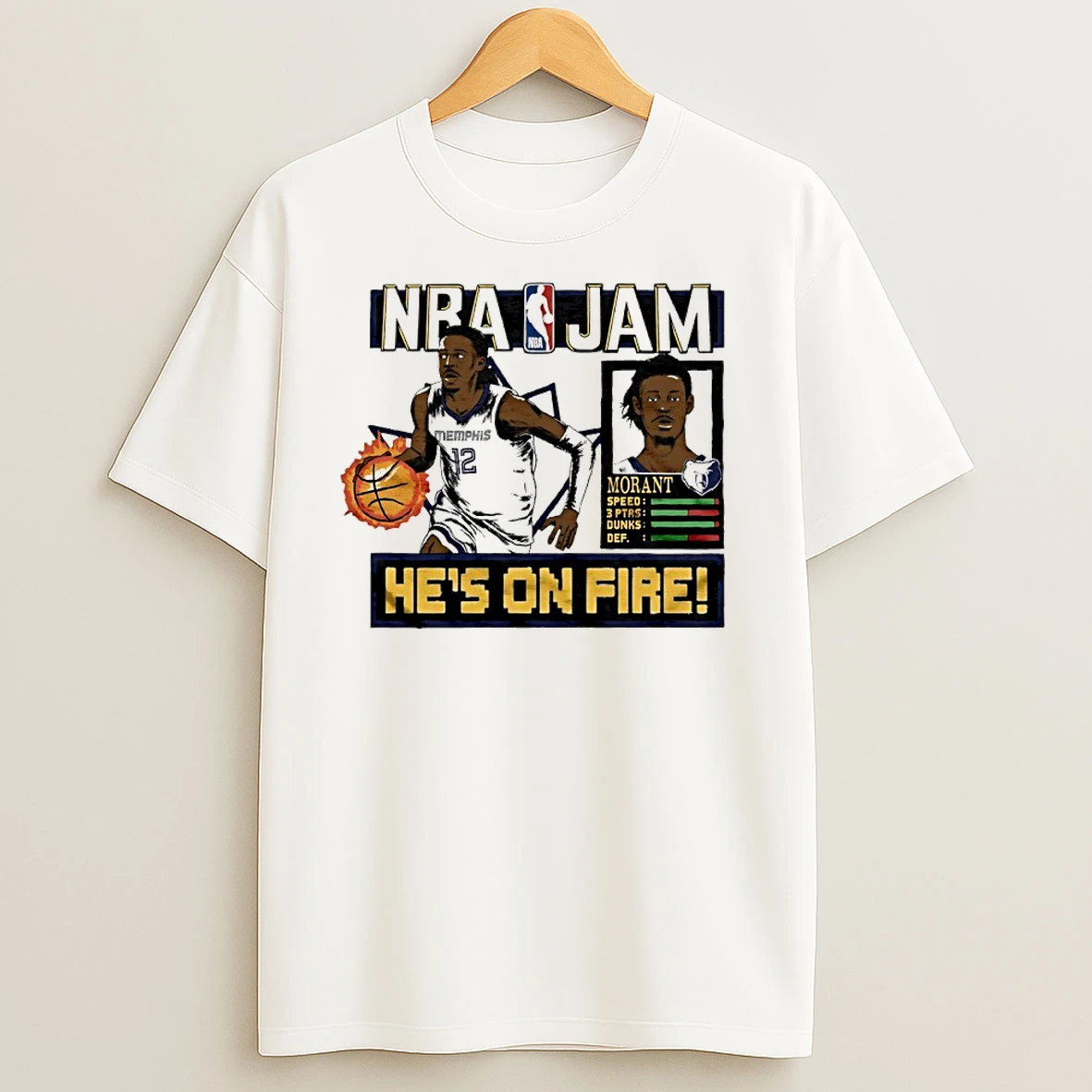 Grizzlies Ja Morant Hes One Fire Memphis Grizzlies Nba Jam T Shirts