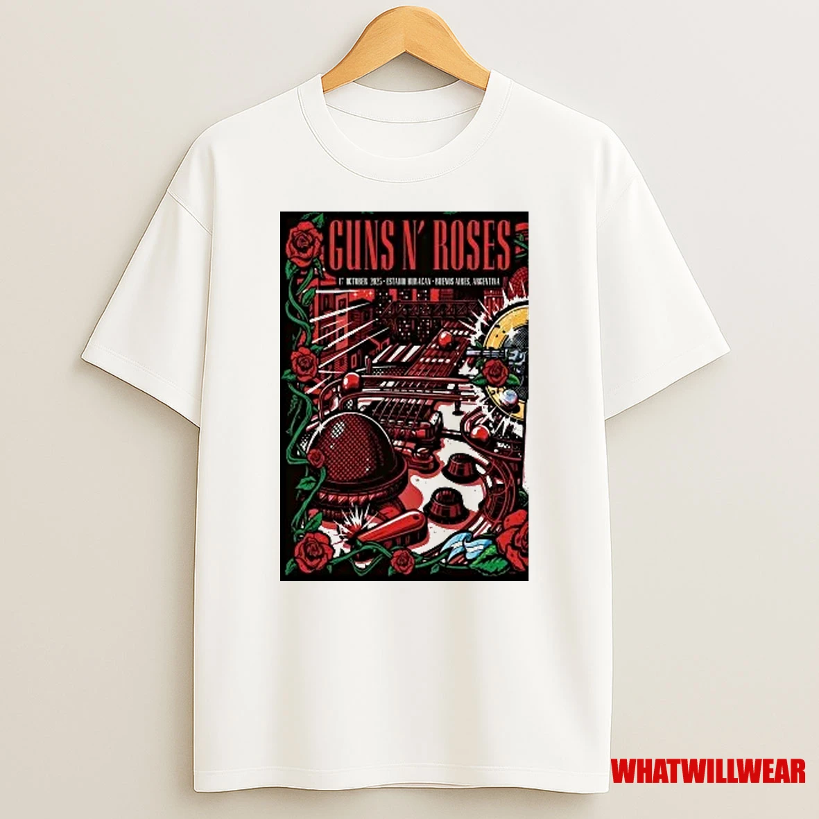 Guns N Roses Buenos Aires Tour On Oct 17 2025 Shirts