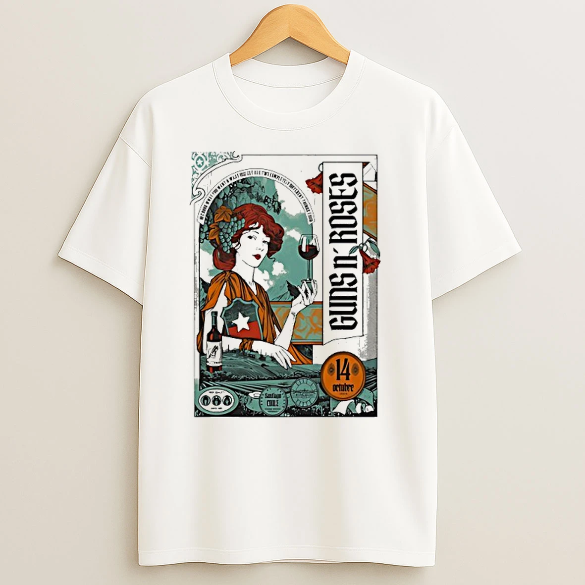 Guns N Roses Santiago Chile Tour 2025 T Shirts