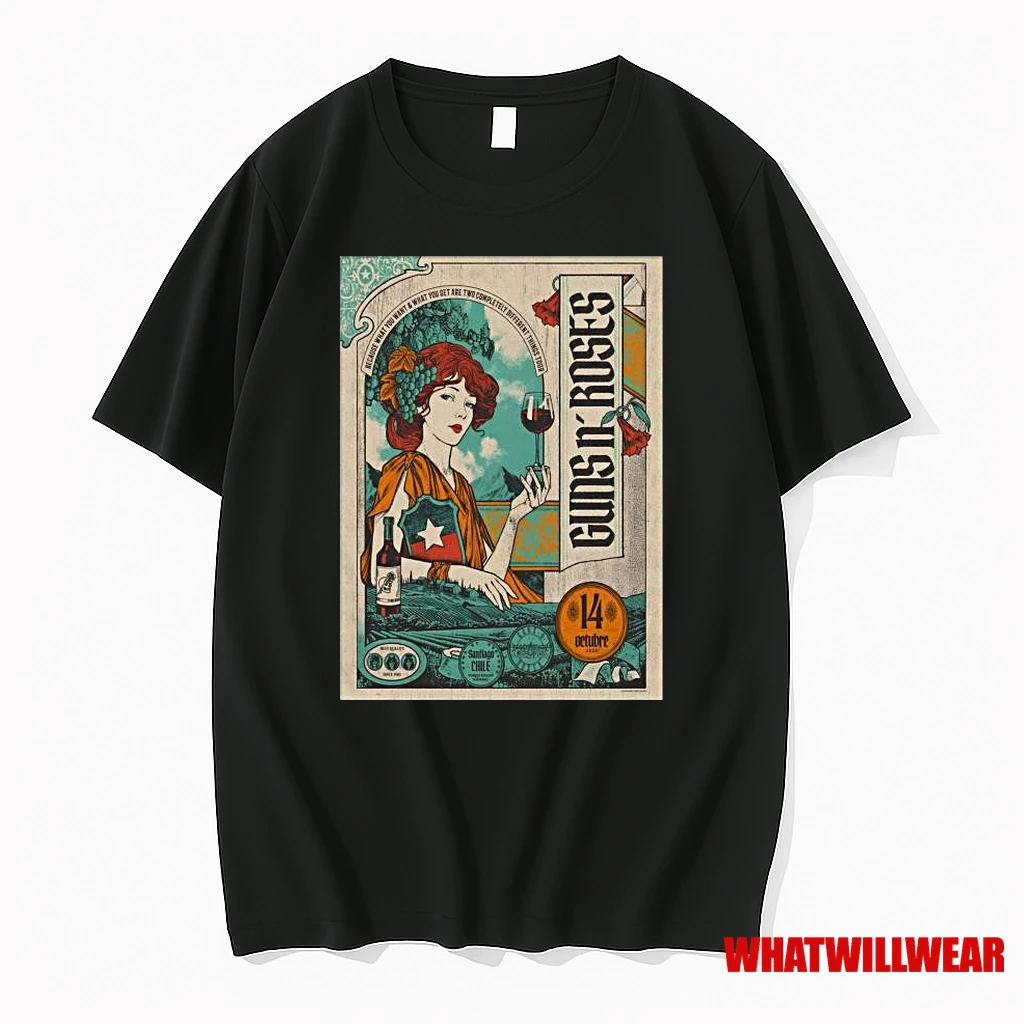 Guns N Roses Santiago Tour On October 14 2025 Shirts