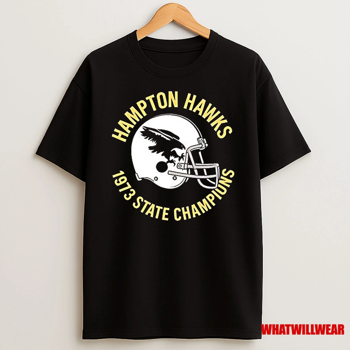 Hampton Hawks 1973 State Champions Helmet Shirts