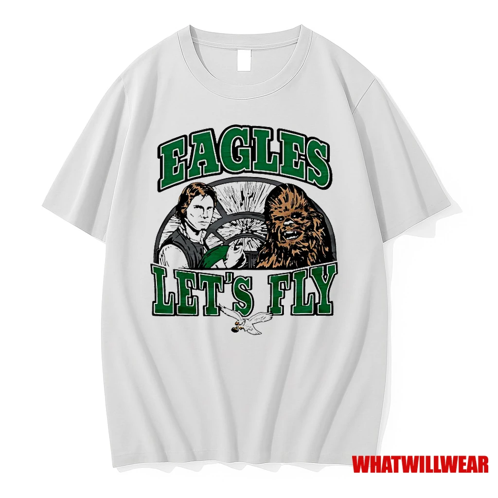 Han Solo And Chewbacca Star Wars X Philadelphia Eagles Lets Fly Shirts