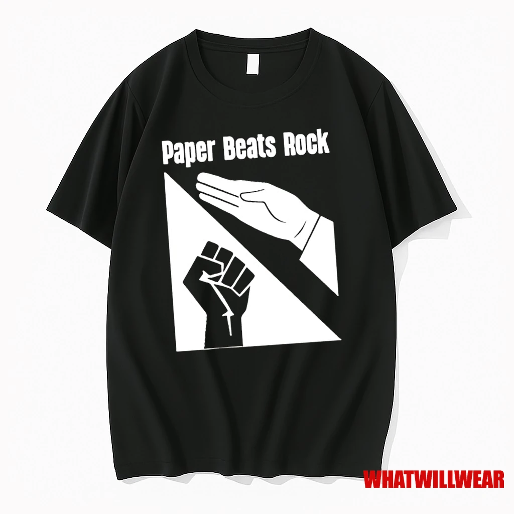 Hands Paper Beats Rock Logo Shirts
