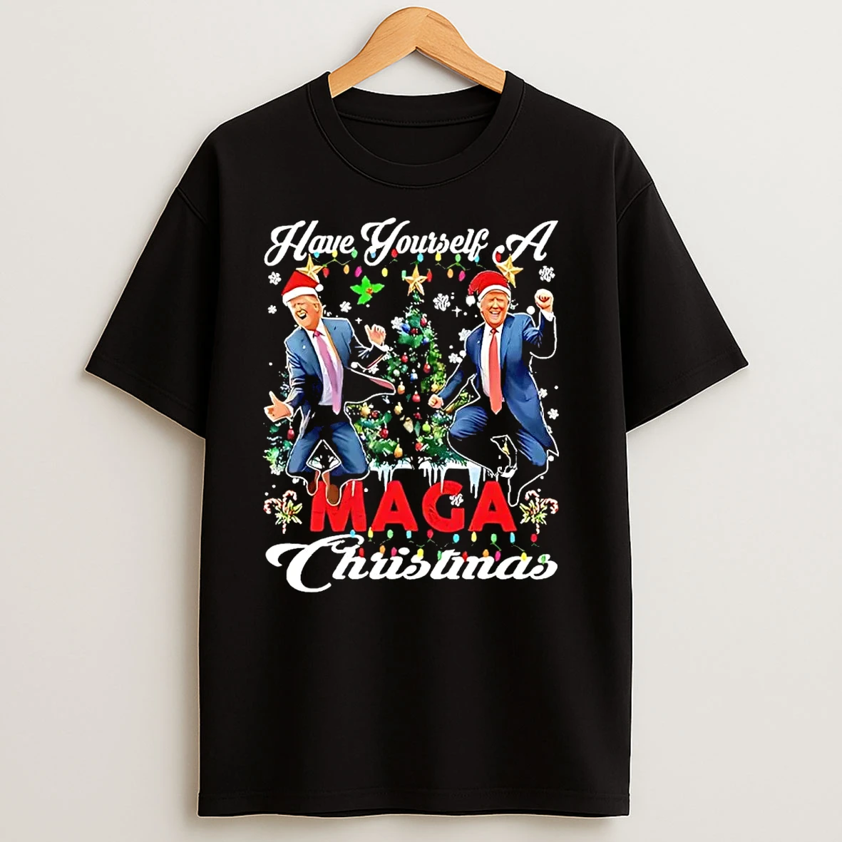 Have Yourself A Maga Christmas Santa Trump Dancing T Shirts