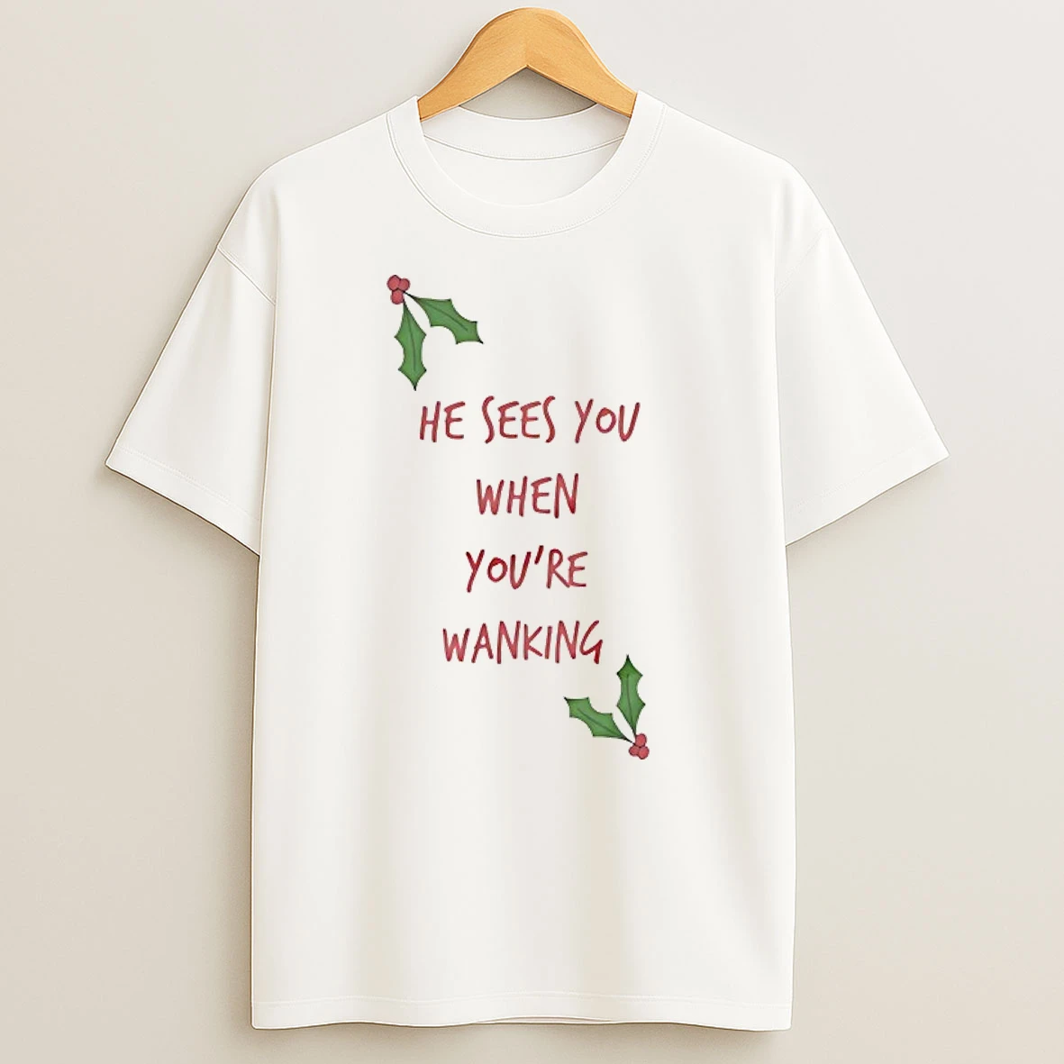 He Sees You When Youre Wanking Christmas T Shirts