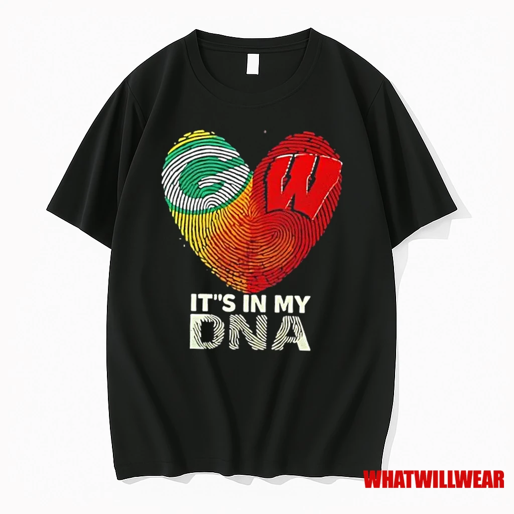 Heart Green Bay Packers X Wisconsin Badgers Its In My Dna Shirts