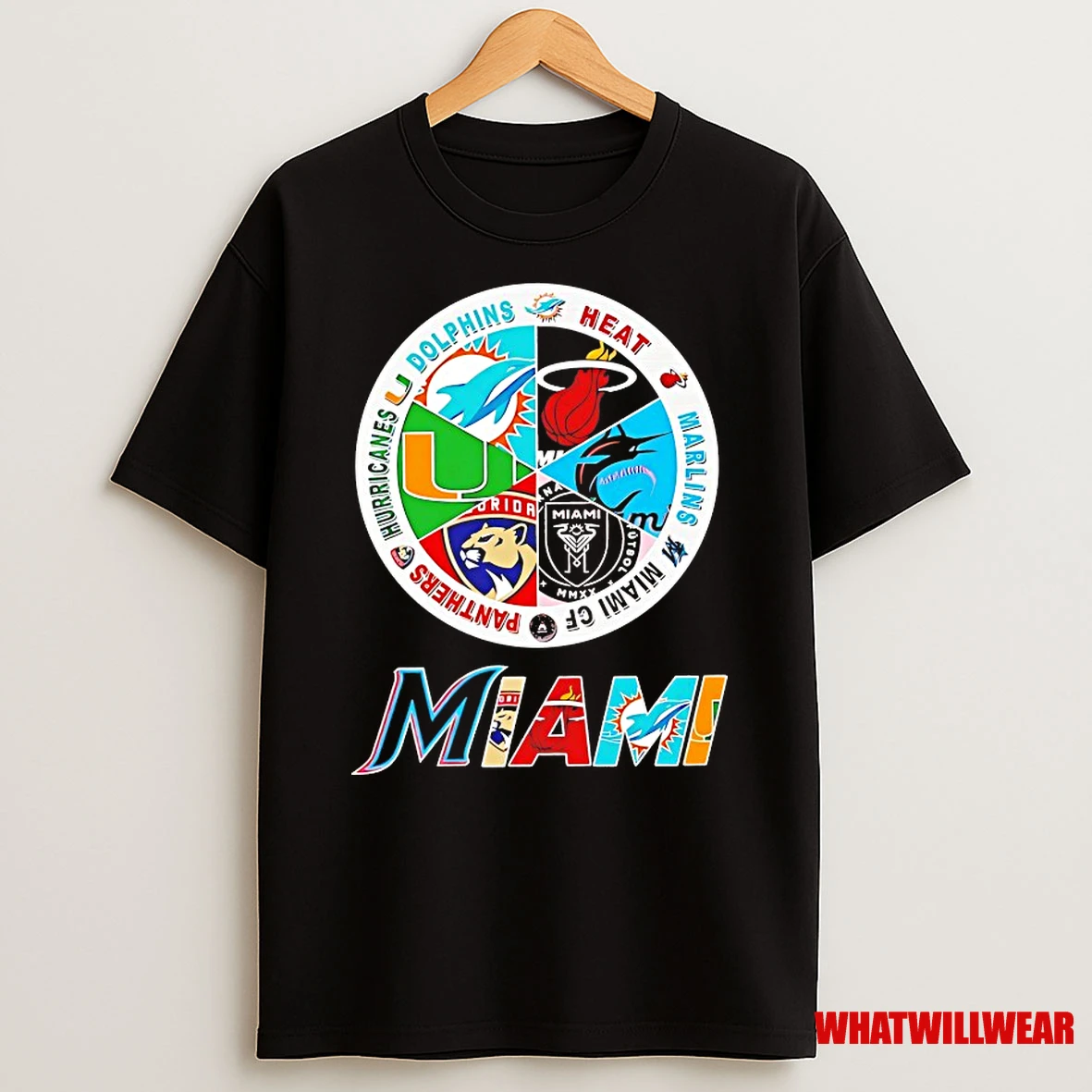 Heat Dolphins Marlins Panthers Hurricanes Miami Cf Miami Team Sport Logo Shirts