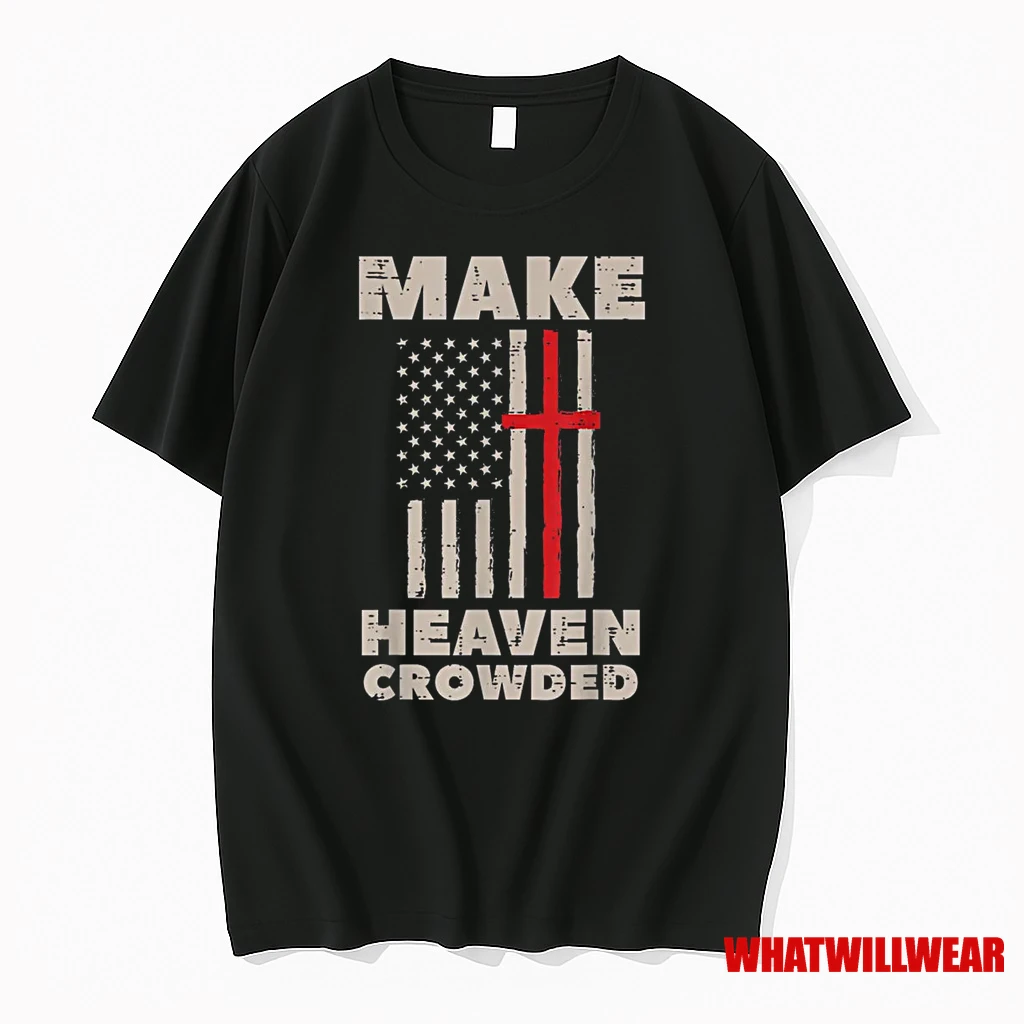 Heaven Us Flag Patriotic Christian Religious God Jesus Shirts