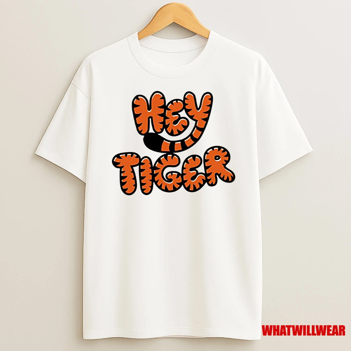 Hey Tiger Bubble Letter Shirts