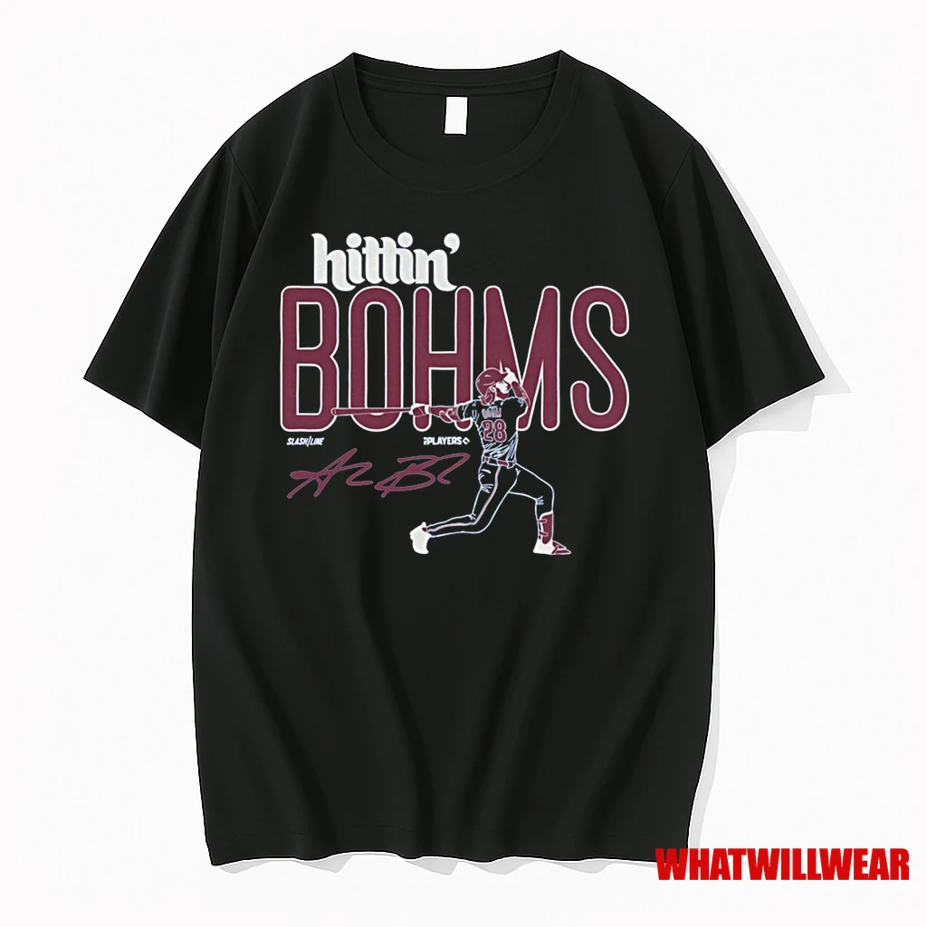Hittin Bohms Alec Bohm Philadelphia Phillies Mlb Slash Line Signature Shirts