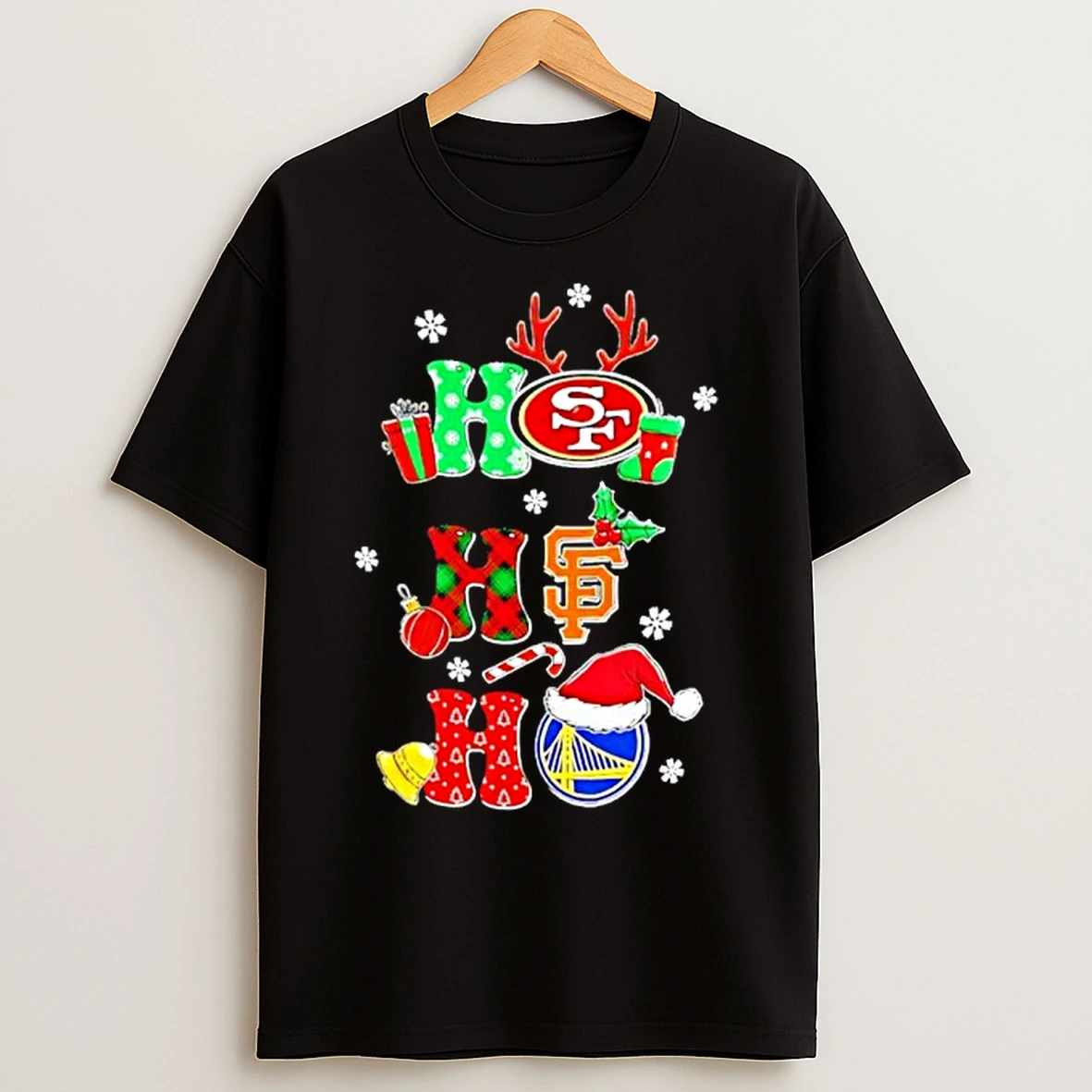 Ho Ho Ho Christmas San Francisco 49ers Giants Golden State T Shirts