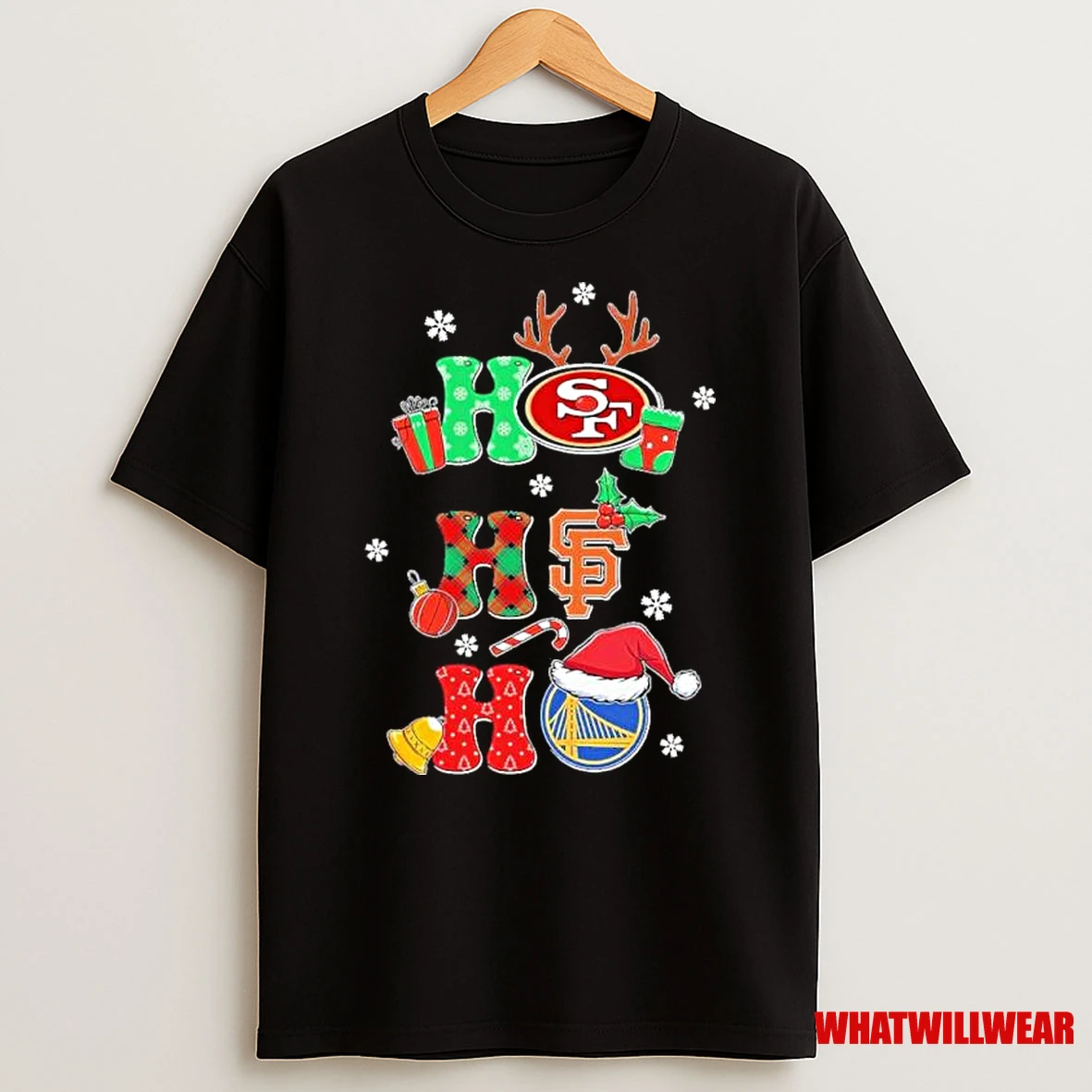 Ho Ho Ho Christmas San Francisco Sports Teams Logo Shirts