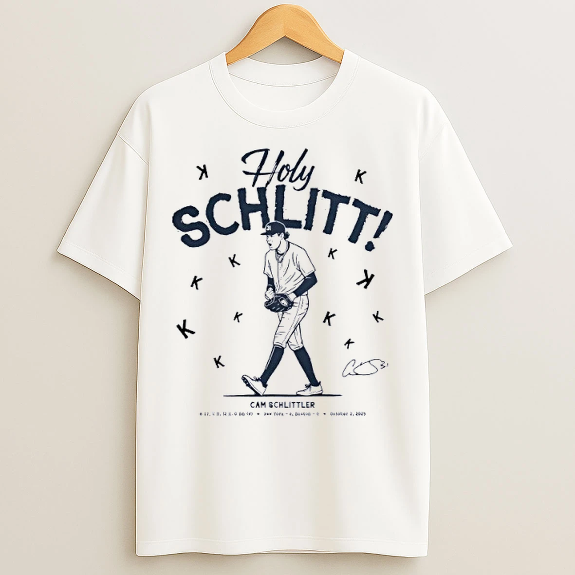 Holy Schlitt New York Yankees Cam Schlittler T Shirts