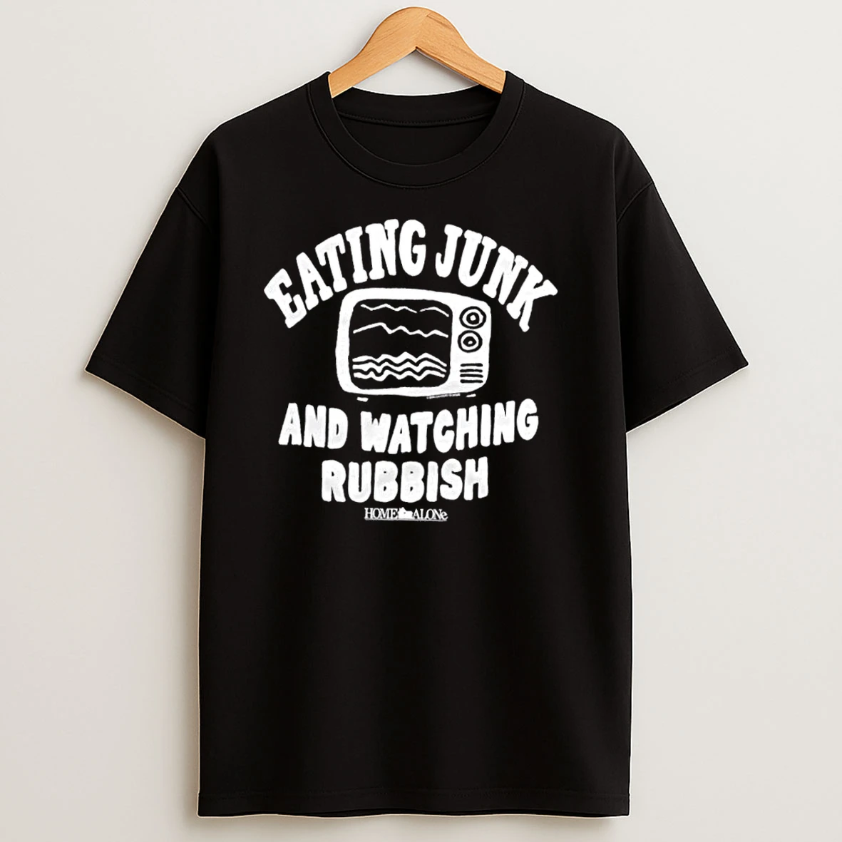 Home Alone Eating Junk And Watching Rubbish Christmas Movie T Shirts
