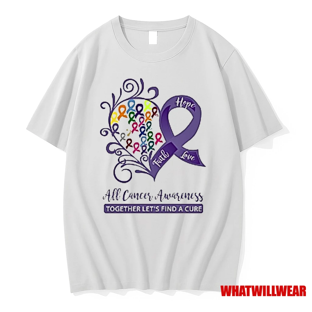 Hope Faith Love All Cancer Awareness Together Lets Find A Cure 2025 Shirts