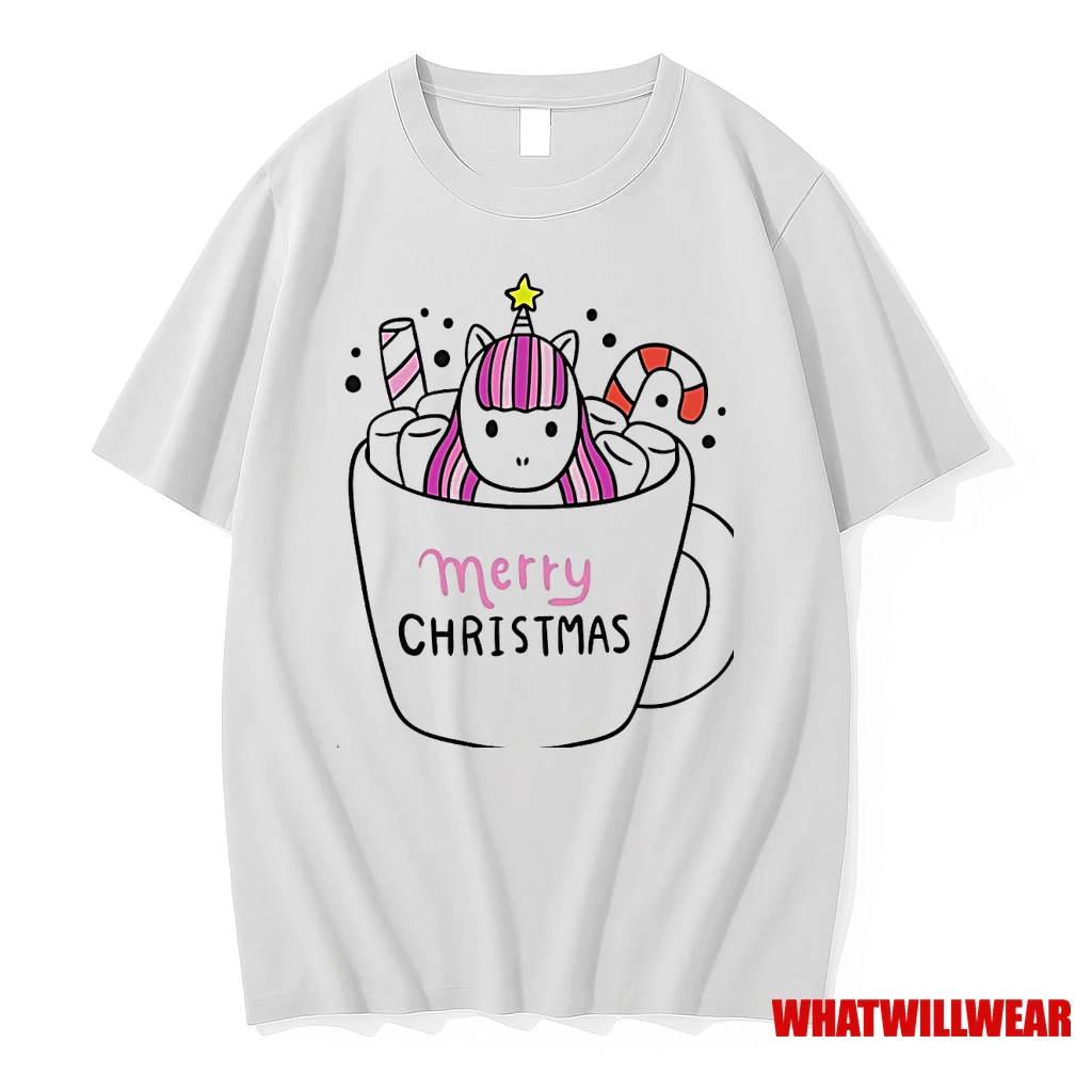 Hot Cocoa Unicorn Merry Christmas Shirts