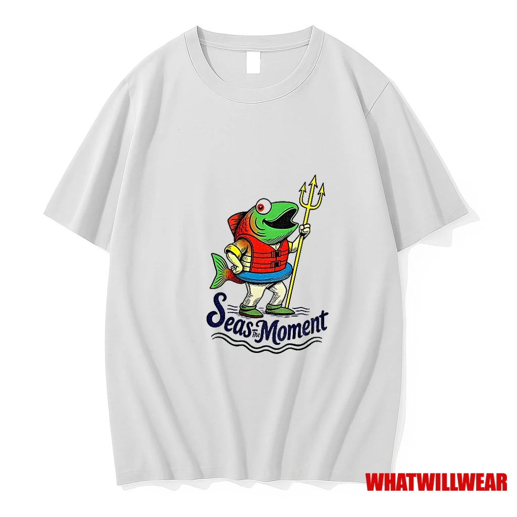 Humpy Salmon Holding Trident Seas The Moment Seattle Mariners Mlb Baseball Shirts