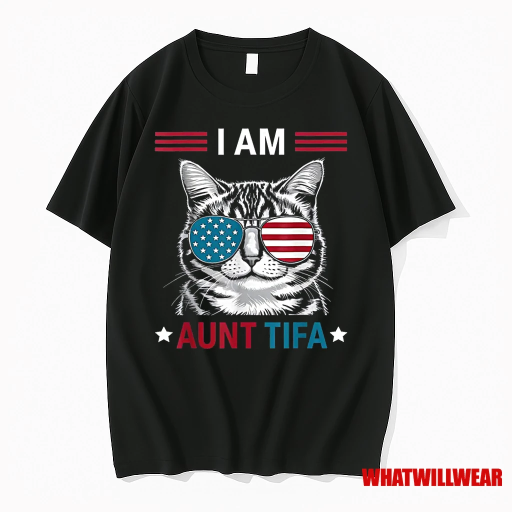 I Am Aunt Tifa Cat Patriotic Shirts