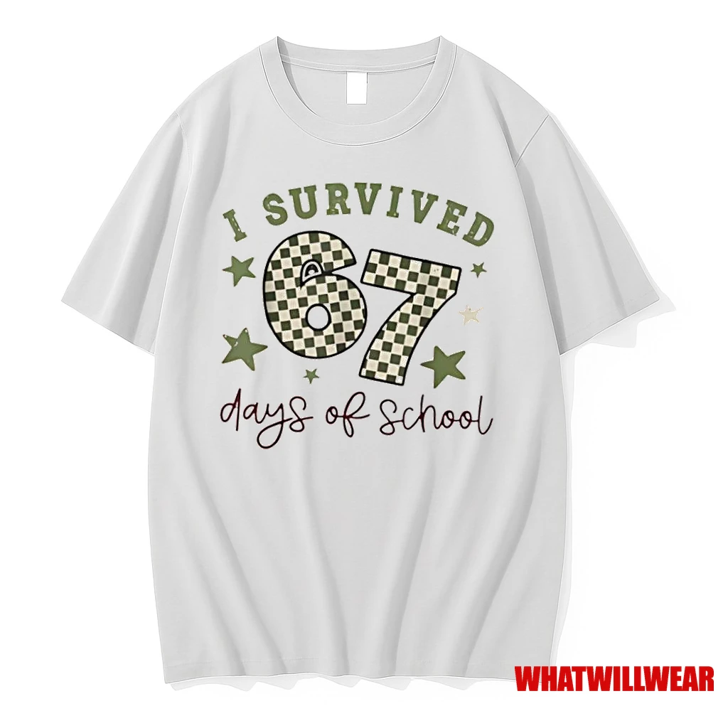 I Survived 67 Days Of School Teachers Students Six Seven 90s Shirts