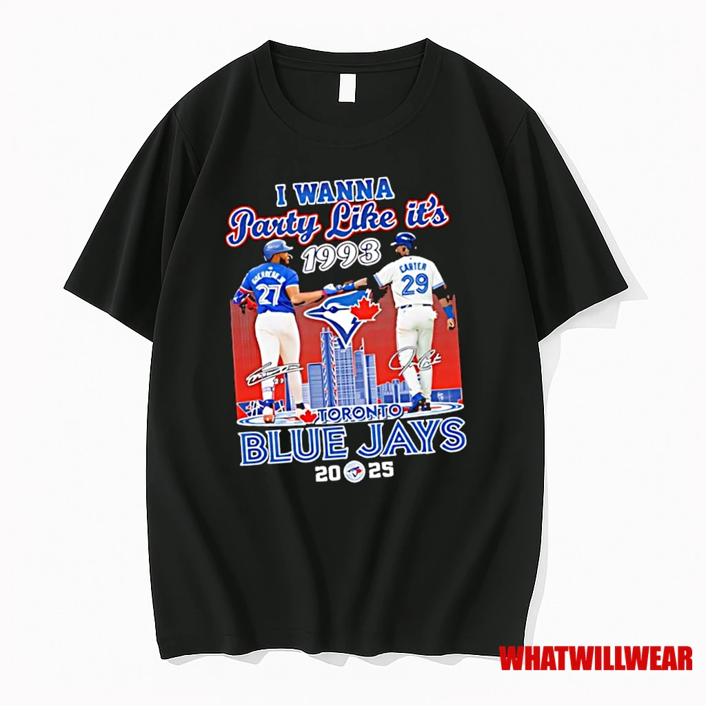 I Wanna Party 1993 Joe Carter And Roberto Alomar Toronto Blue Jays Signatures Shirts