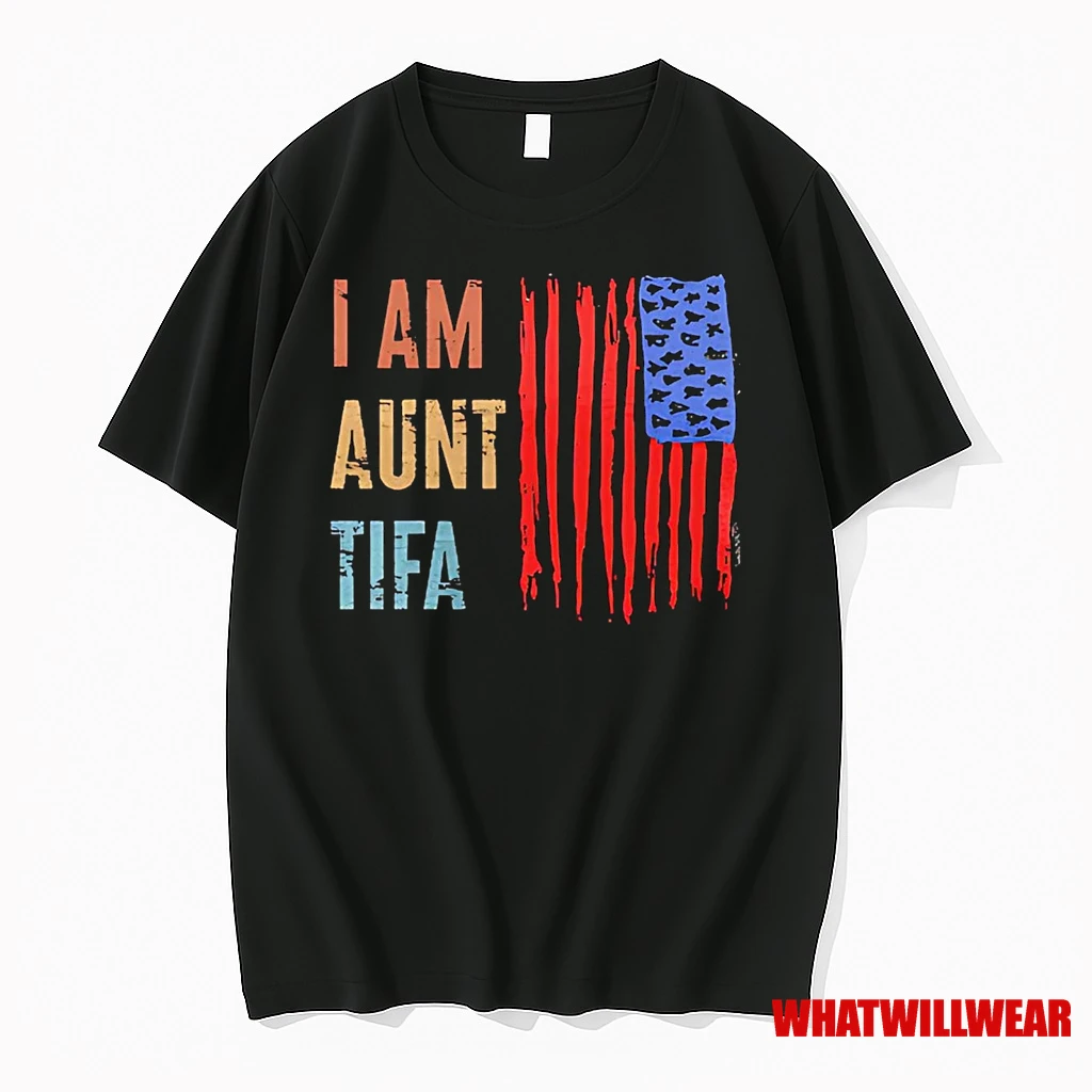 I Am Aunt Tifa Us Flag Shirts