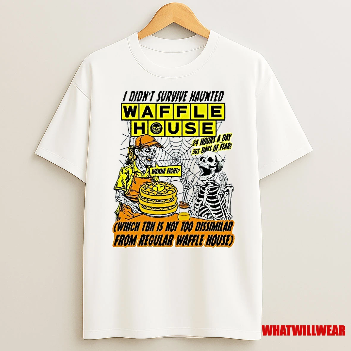 I Didnt Survive Haunted Waffle House Skeleton Shirts