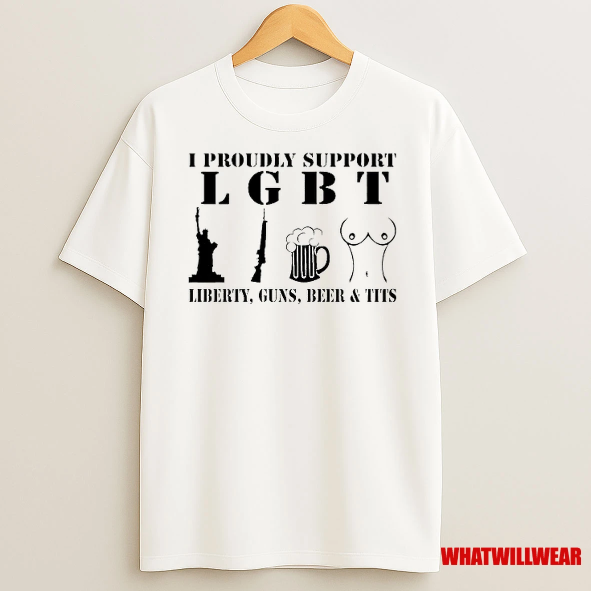 I Proudly Support Liberty Guns Beer And Tits Shirts