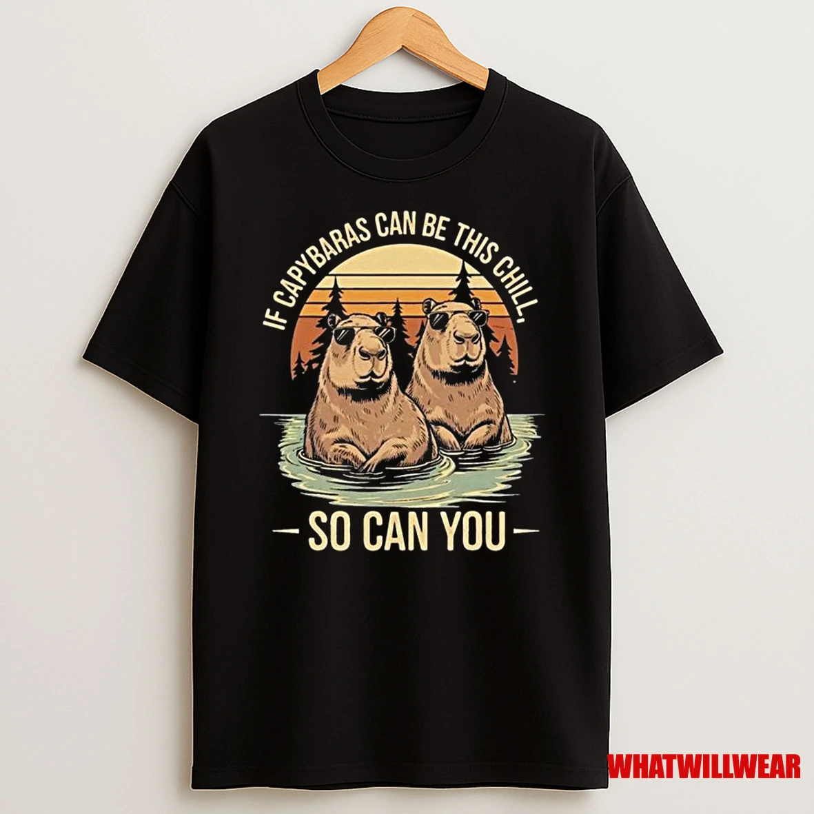 If Capybaras Can Be This Chill So Can You Rodent Animals Kawaii Capybara Vintage Shirts