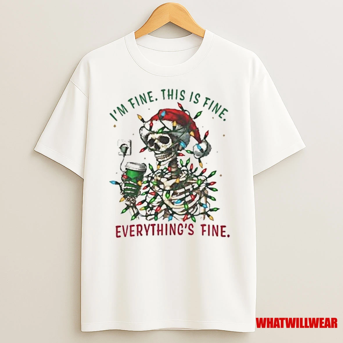 Im Fine This Is Fine Skull Light Everything Fine Shirts