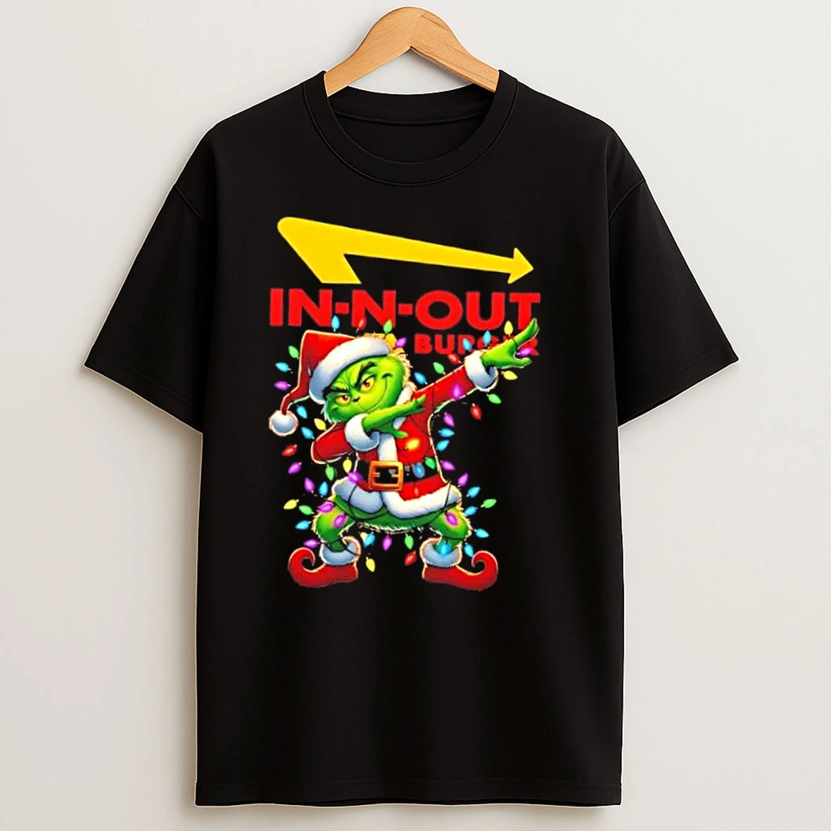 In N Out Burger X Grinch Dabbing Merry Christmas T Shirts
