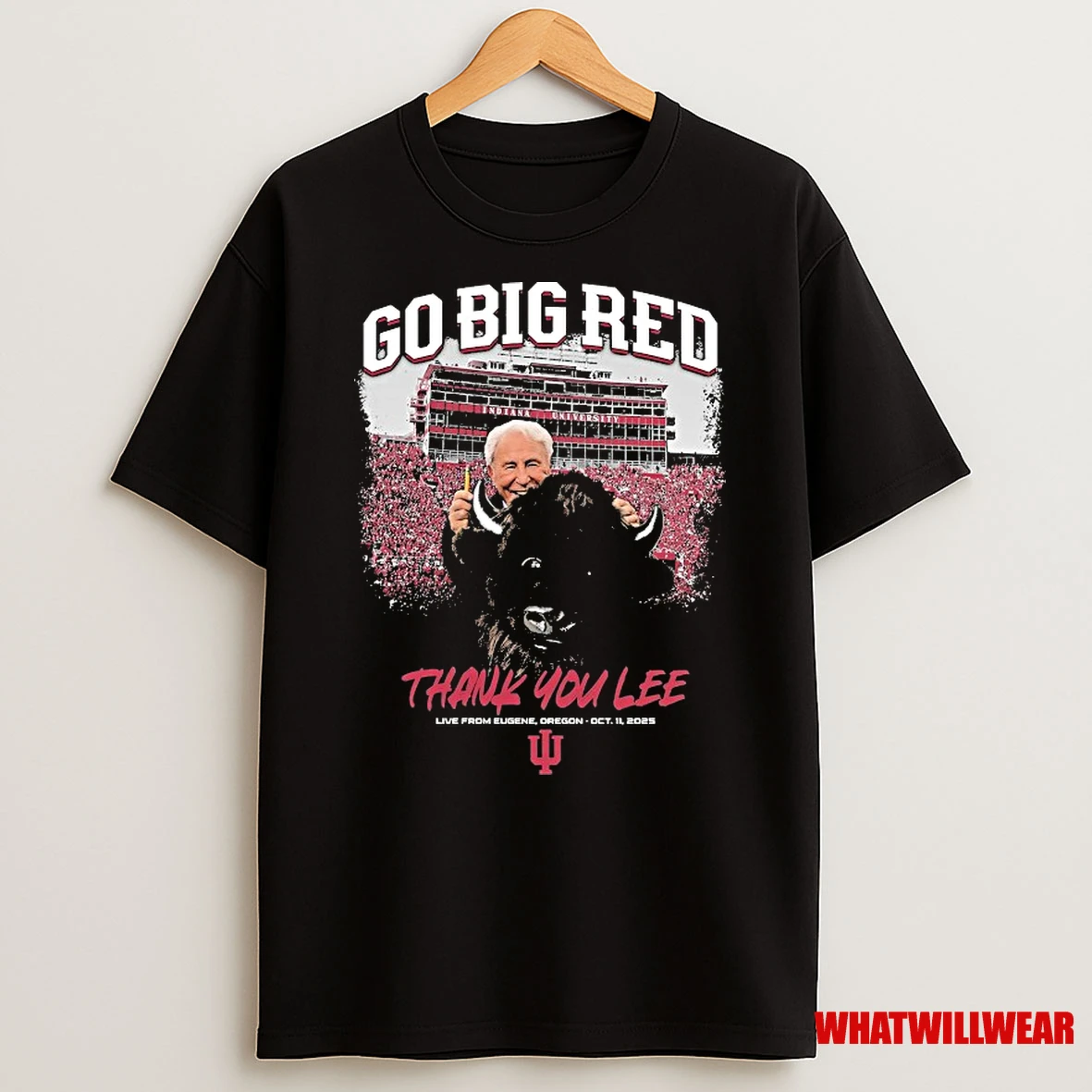 Indiana Hoosiers Go Big Red Thank You Lee Corso Live From Eugene Oregon Oct 11 2025 Shirts