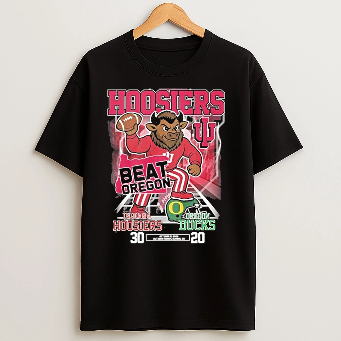 Indiana Hoosiers Mascot Beat Oregon 30 20 Final Score T Shirts