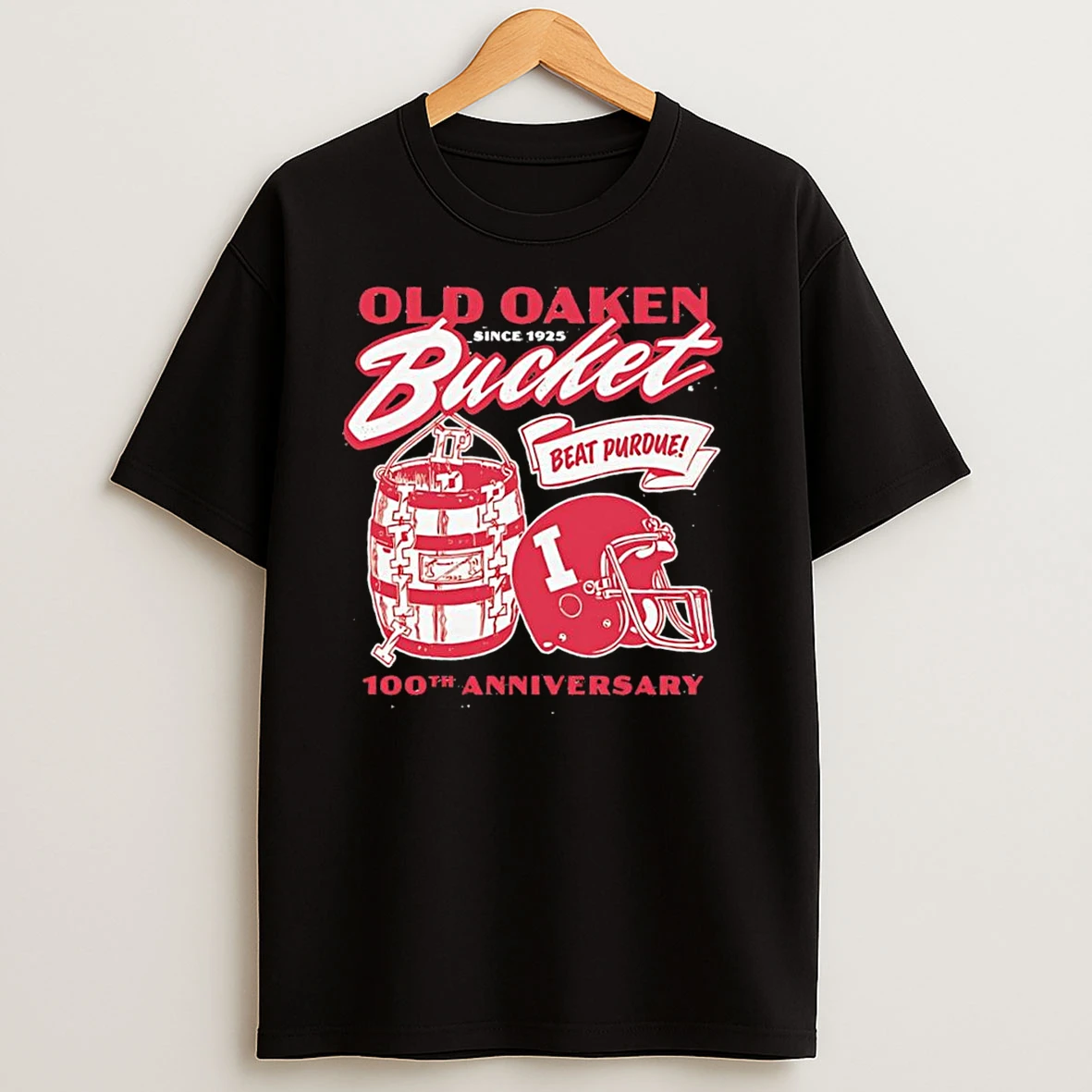 Indiana Hoosiers Old Oaken Since 1925 100th Anniversary Bucket Game Beat Puroue T Shirts